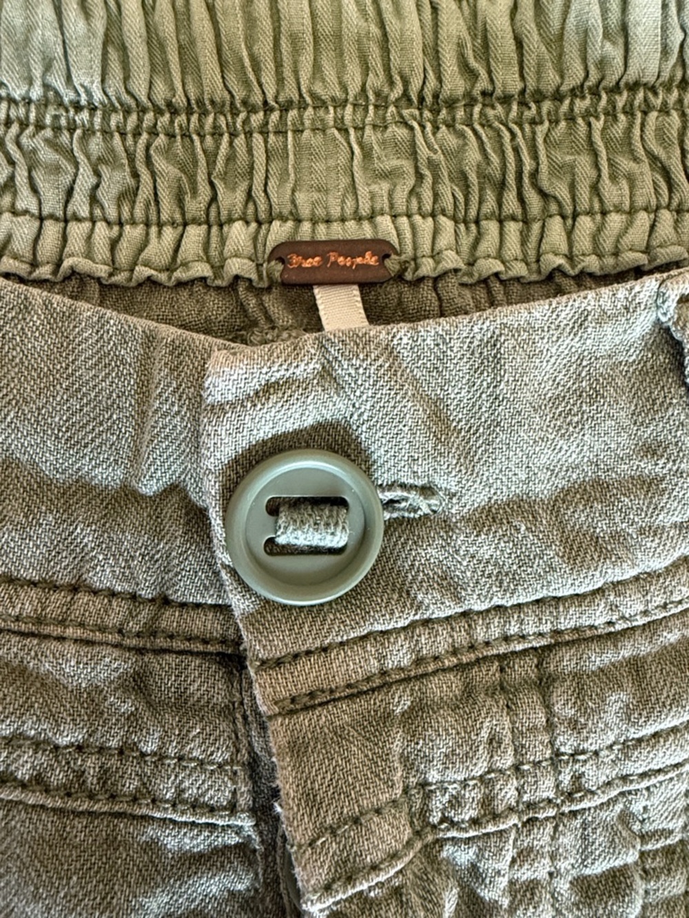 Free People Olive Green Button up Pants